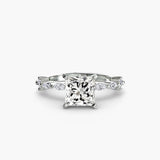 BW James Jewelers setting 9K White Gold / Princess Solitaire with Eternity Pavé