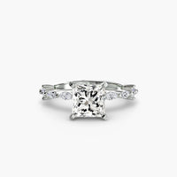 BW James Jewelers setting 9K White Gold / Princess Solitaire with Eternity Pavé