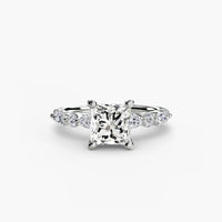 BW James Jewelers setting 9K White Gold / Princess Solitaire with Eternity Pavé 2