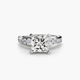 BW James Jewelers setting 9K White Gold / Princess Solitaire with Pavé 2