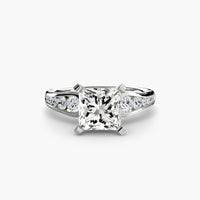 BW James Jewelers setting 9K White Gold / Princess Solitaire with Pavé 2