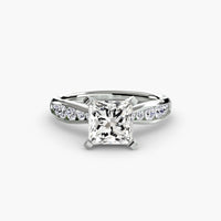 BW James Jewelers setting 9K White Gold / Princess Solitaire with Pavé 3