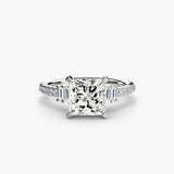 BW James Jewelers setting 9K White Gold / Princess Solitaire with Pavé 4