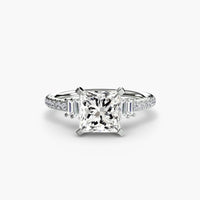 BW James Jewelers setting 9K White Gold / Princess Solitaire with Pavé 4