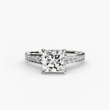BW James Jewelers setting 9K White Gold / Princess Solitaire with Pavé 7