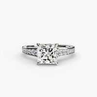 BW James Jewelers setting 9K White Gold / Princess Solitaire with Pavé 7