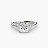 BW James Jewelers setting 9K White Gold / Princess Solitaire with Shoulder Accents 2
