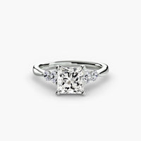 BW James Jewelers setting 9K White Gold / Princess Solitaire with Shoulder Accents 2