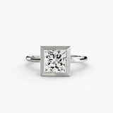 BW James Jewelers setting 9K White Gold / Princess The Bezel Set Solitaire