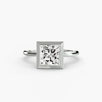 BW James Jewelers setting 9K White Gold / Princess The Bezel Set Solitaire