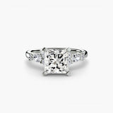 BW James Jewelers setting 9K White Gold / Princess The Floral Accent Solitaire