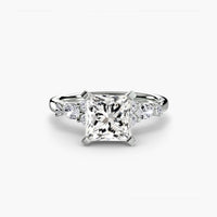 BW James Jewelers setting 9K White Gold / Princess The Floral Accent Solitaire