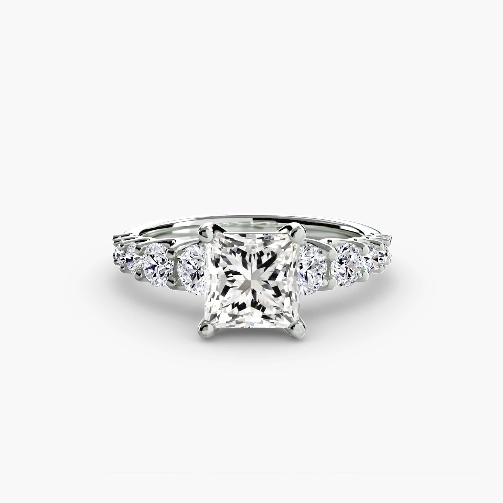 BW James Jewelers setting 9K White Gold / Princess The Graduated Accent Ring