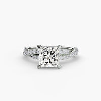 BW James Jewelers setting 9K White Gold / Princess The Twisted Pavé Solitaire