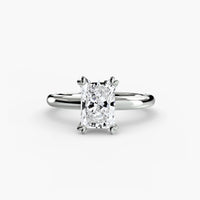 BW James Jewelers setting 9K White Gold / Radiant Solitaire ring 2