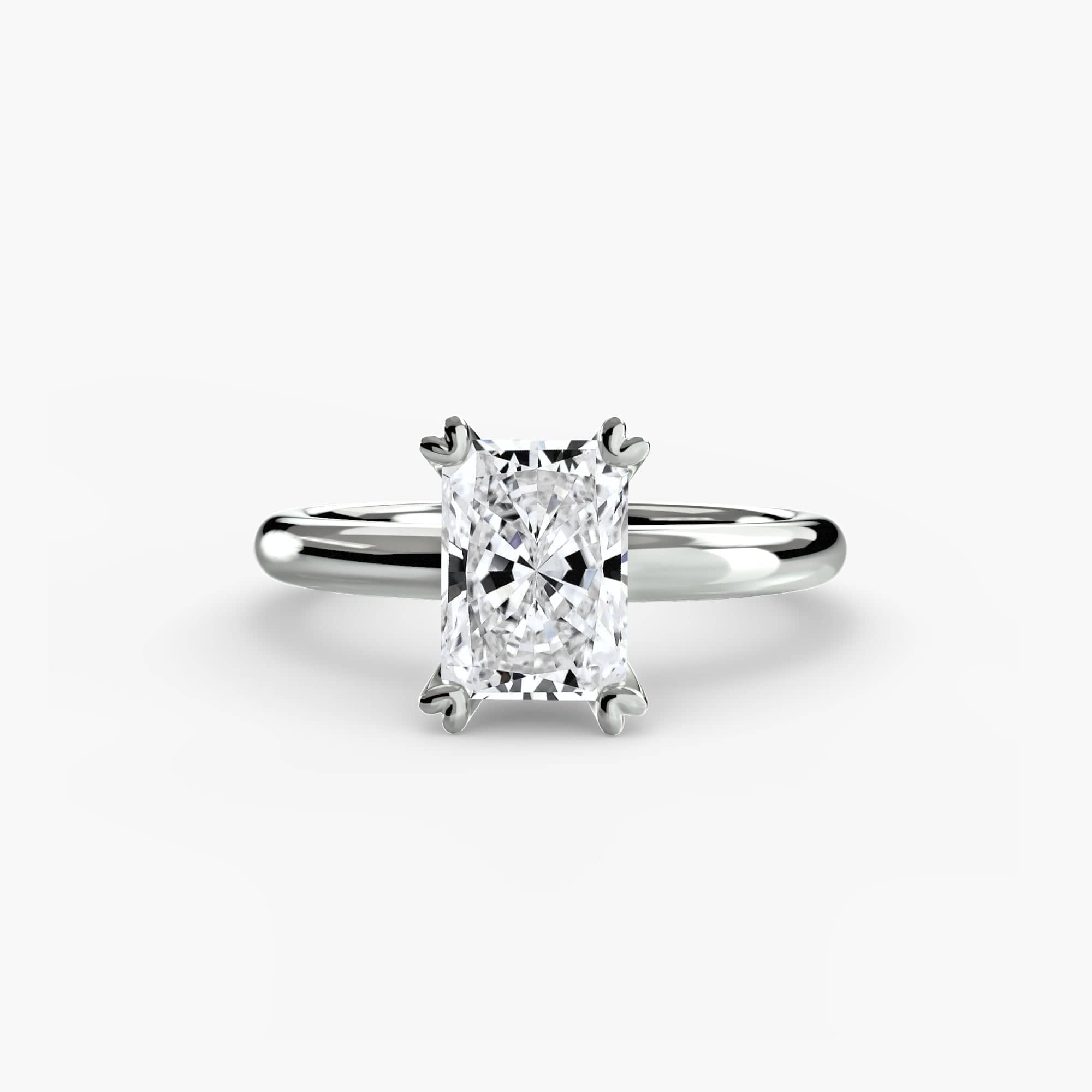 BW James Jewelers setting 9K White Gold / Radiant Solitaire ring 2