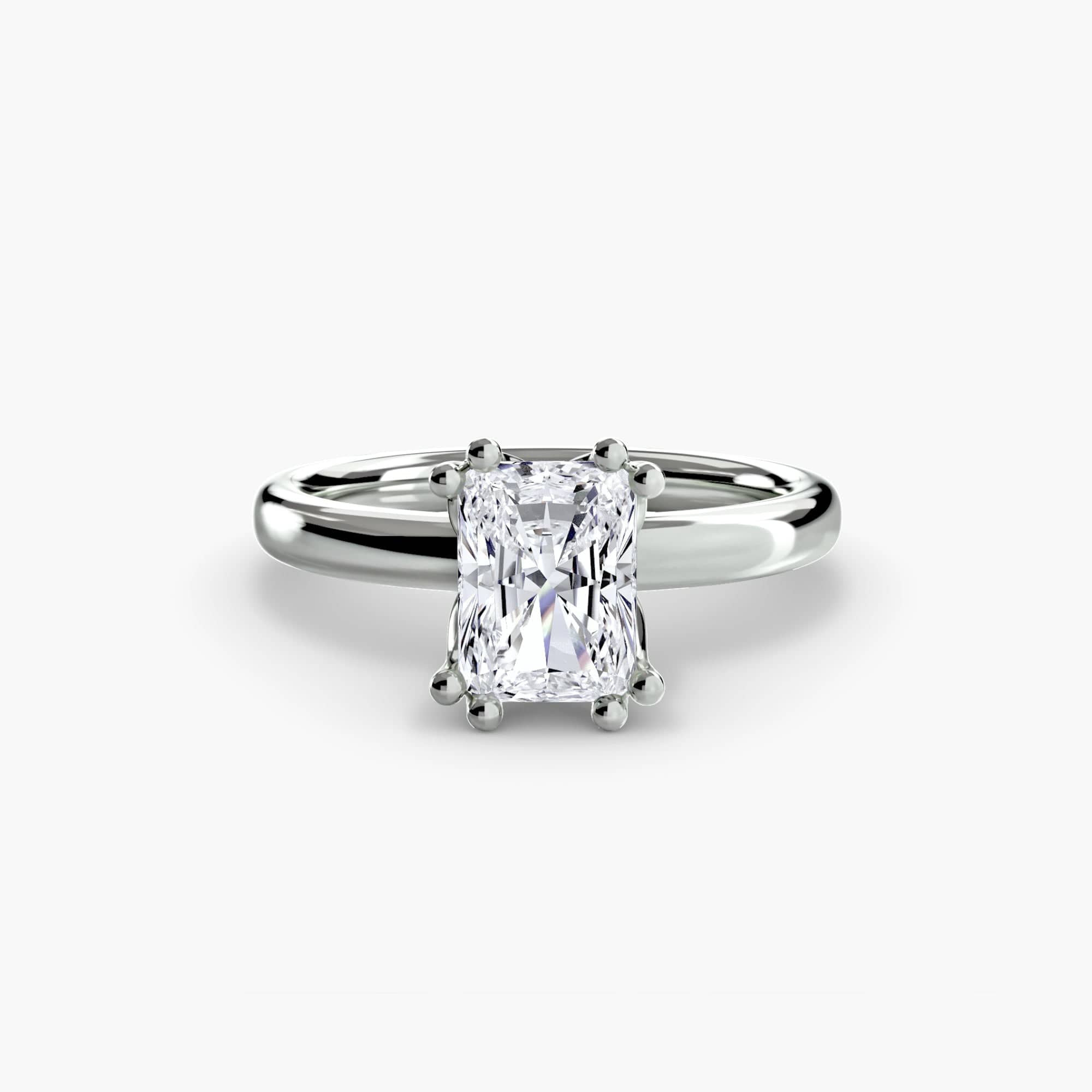 BW James Jewelers setting 9K White Gold / Radiant Solitaire ring 5