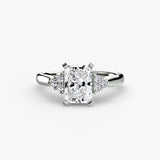 BW James Jewelers setting 9K White Gold / Radiant Solitaire with Cluster Shoulders 2