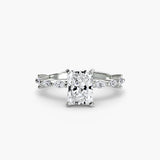 BW James Jewelers setting 9K White Gold / Radiant Solitaire with Eternity Pavé