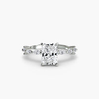 BW James Jewelers setting 9K White Gold / Radiant Solitaire with Eternity Pavé