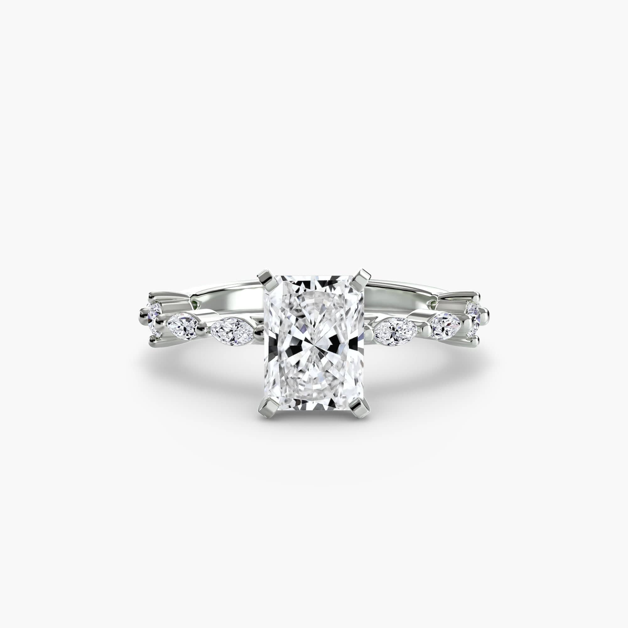 BW James Jewelers setting 9K White Gold / Radiant Solitaire with Eternity Pavé