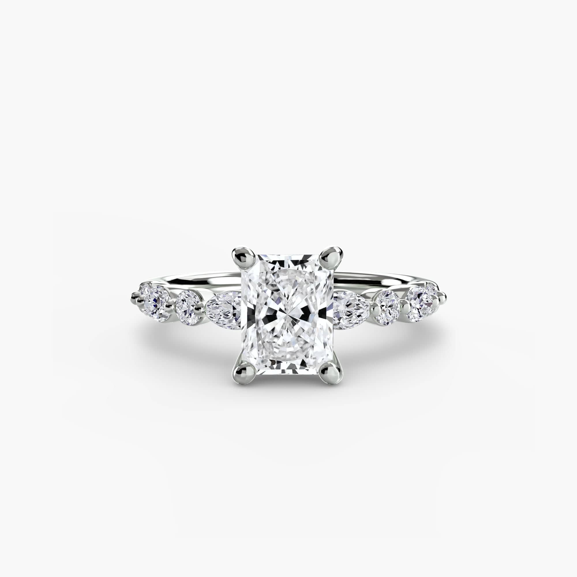 BW James Jewelers setting 9K White Gold / Radiant Solitaire with Eternity Pavé 2