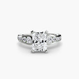 BW James Jewelers setting 9K White Gold / Radiant Solitaire with Pavé 2