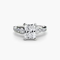 BW James Jewelers setting 9K White Gold / Radiant Solitaire with Pavé 2