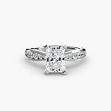 BW James Jewelers setting 9K White Gold / Radiant Solitaire with Pavé 3