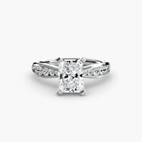 BW James Jewelers setting 9K White Gold / Radiant Solitaire with Pavé 3