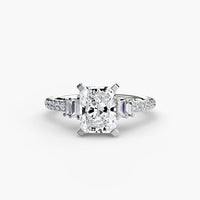 BW James Jewelers setting 9K White Gold / Radiant Solitaire with Pavé 4