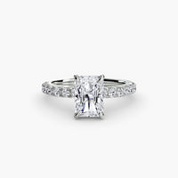 BW James Jewelers setting 9K White Gold / Radiant Solitaire with Pavé 6