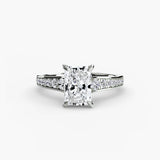 BW James Jewelers setting 9K White Gold / Radiant Solitaire with Pavé 7