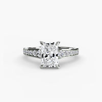 BW James Jewelers setting 9K White Gold / Radiant Solitaire with Pavé 7