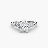 BW James Jewelers setting 9K White Gold / Radiant Solitaire with Shoulder Accents 2