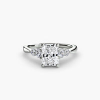 BW James Jewelers setting 9K White Gold / Radiant Solitaire with Shoulder Accents 2