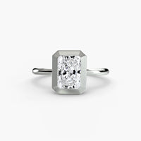 BW James Jewelers setting 9K White Gold / Radiant The Bezel Set Solitaire