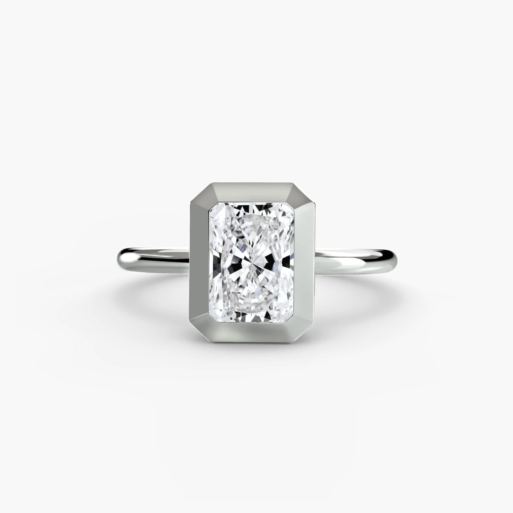 BW James Jewelers setting 9K White Gold / Radiant The Bezel Set Solitaire