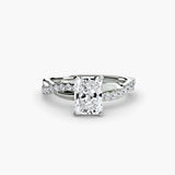 BW James Jewelers setting 9K White Gold / Radiant The Emerald Twist Pavé Ring