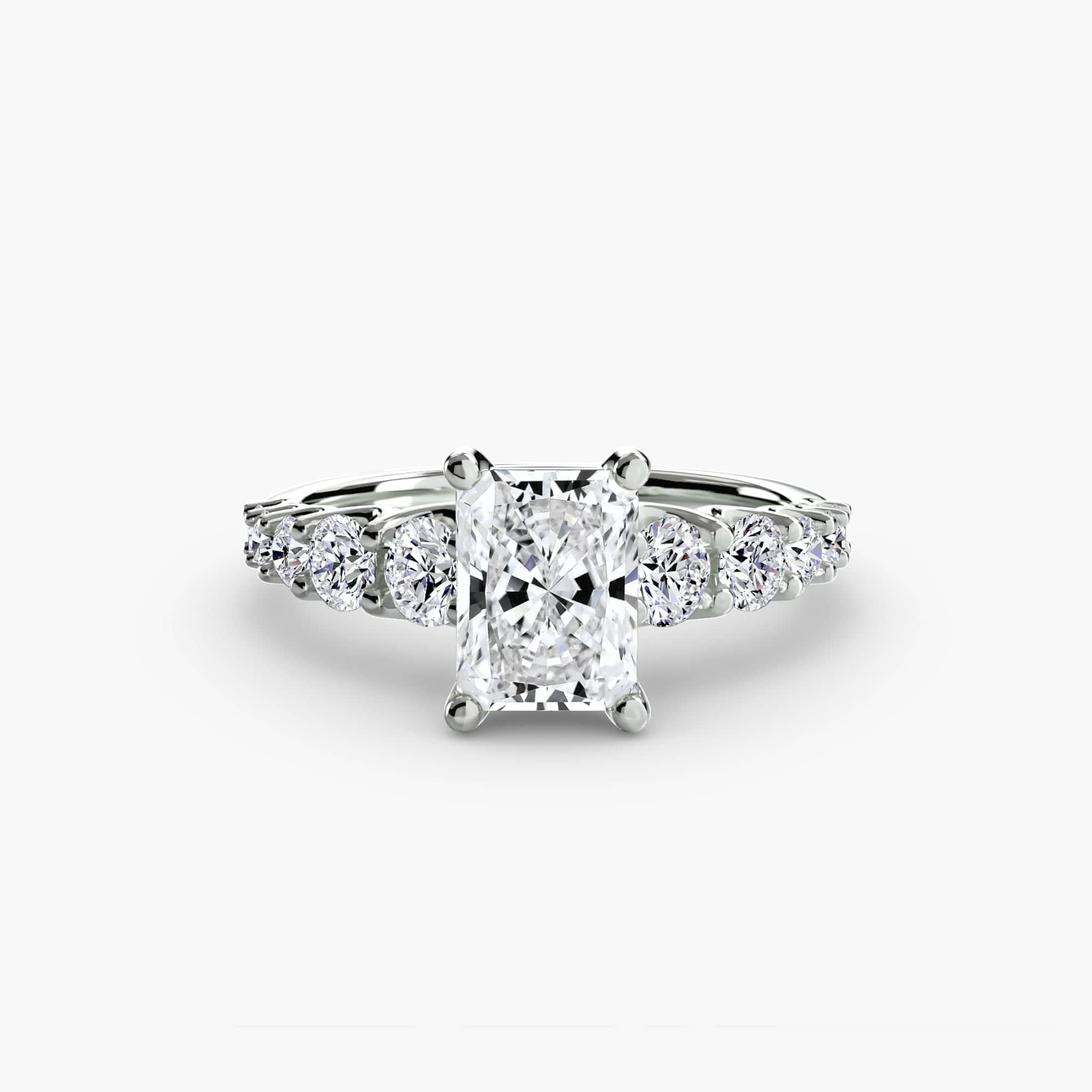 BW James Jewelers setting 9K White Gold / Radiant The Graduated Accent Ring
