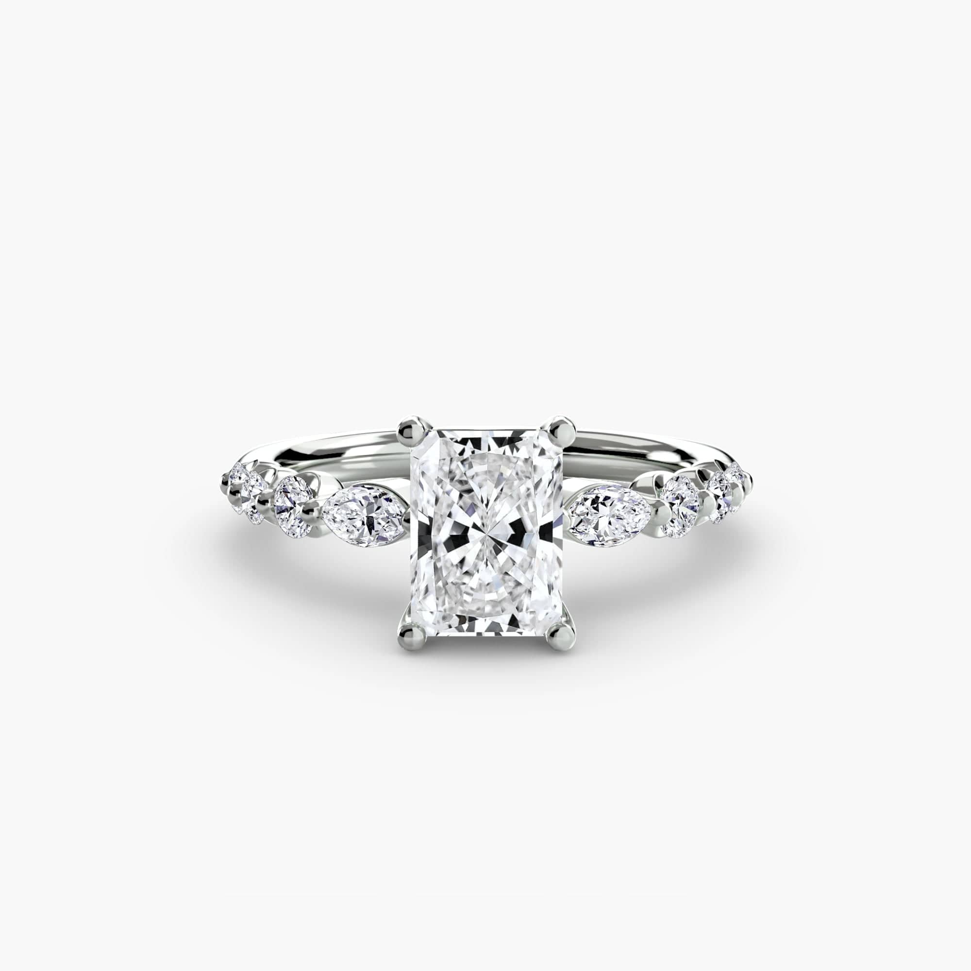 BW James Jewelers setting 9K White Gold / Radiant The Tiered Accent Ring