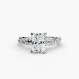 BW James Jewelers setting 9K White Gold / Radiant The Twisted Pavé Solitaire