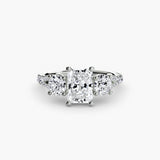 BW James Jewelers setting 9K White Gold / Radiant Three-Stone with Pavé Band 3