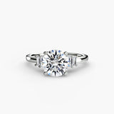 BW James Jewelers setting 9K White Gold / Round Baguette Accent Solitaire