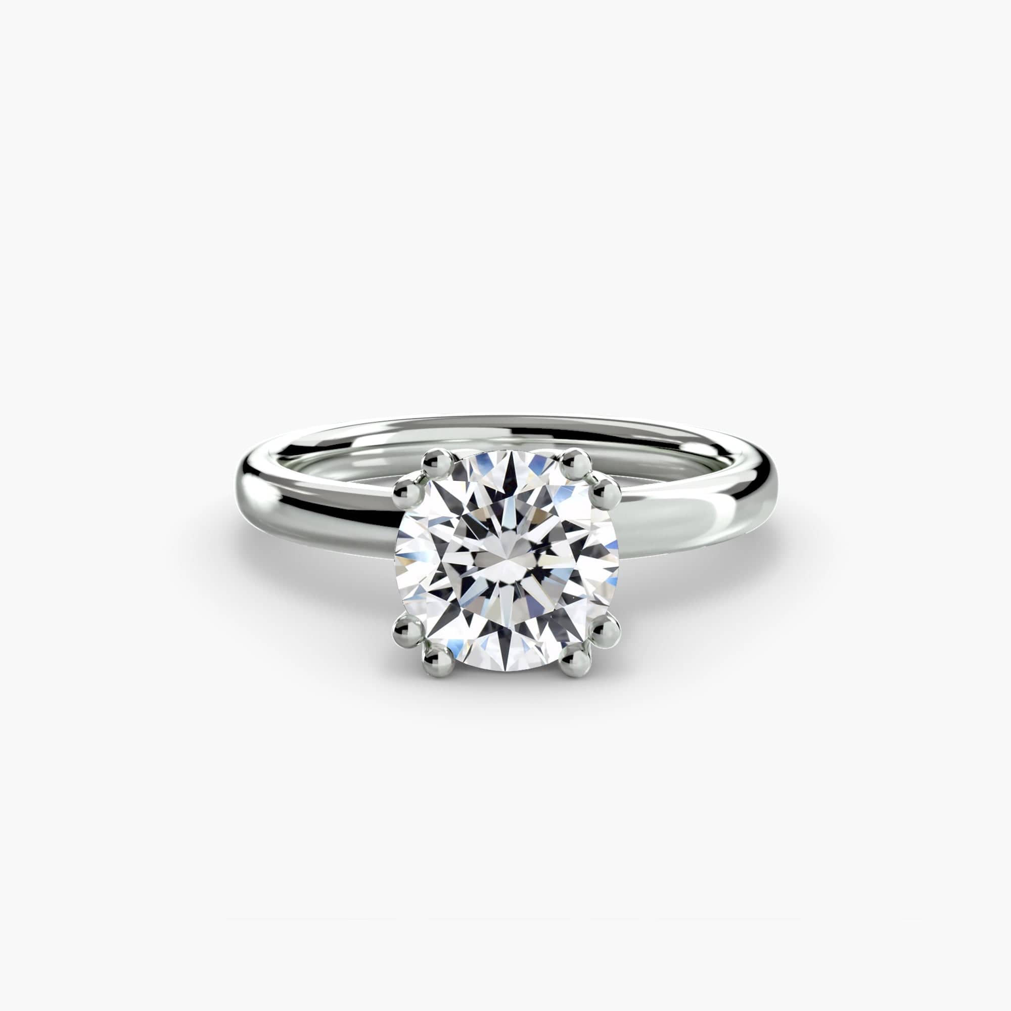 BW James Jewelers setting 9K White Gold / Round Solitaire ring 5