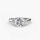 BW James Jewelers setting 9K White Gold / Round Solitaire with Cluster Shoulders 2