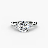 BW James Jewelers setting 9K White Gold / Round Solitaire with Cluster Shoulders 2