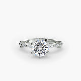 BW James Jewelers setting 9K White Gold / Round Solitaire with Eternity Pavé