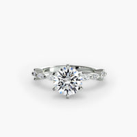 BW James Jewelers setting 9K White Gold / Round Solitaire with Eternity Pavé
