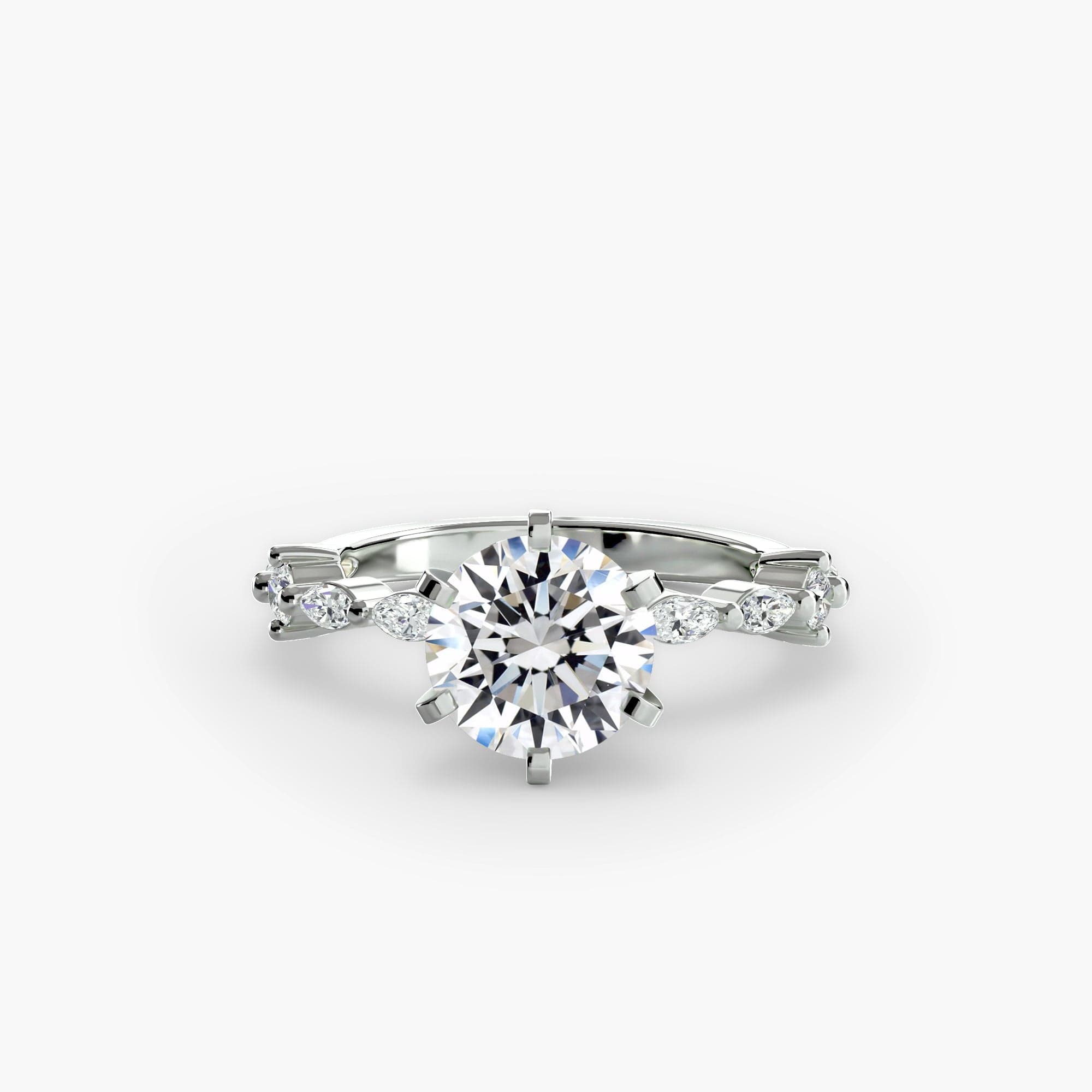 BW James Jewelers setting 9K White Gold / Round Solitaire with Eternity Pavé